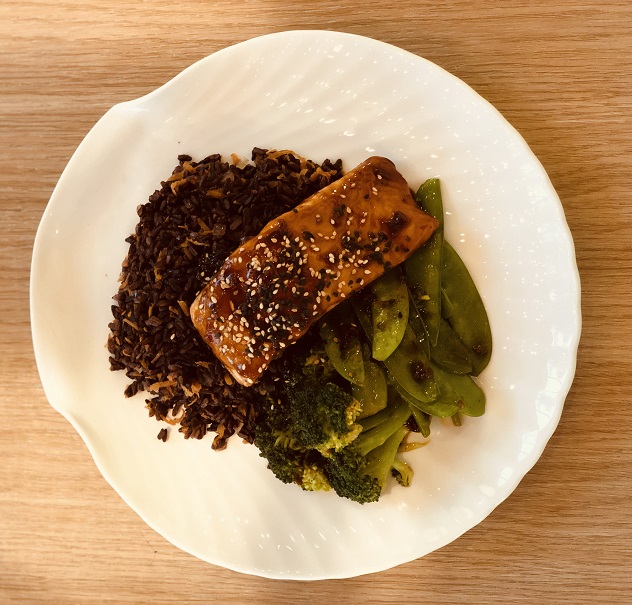 Blushing BBQ Teriyaki Salmon